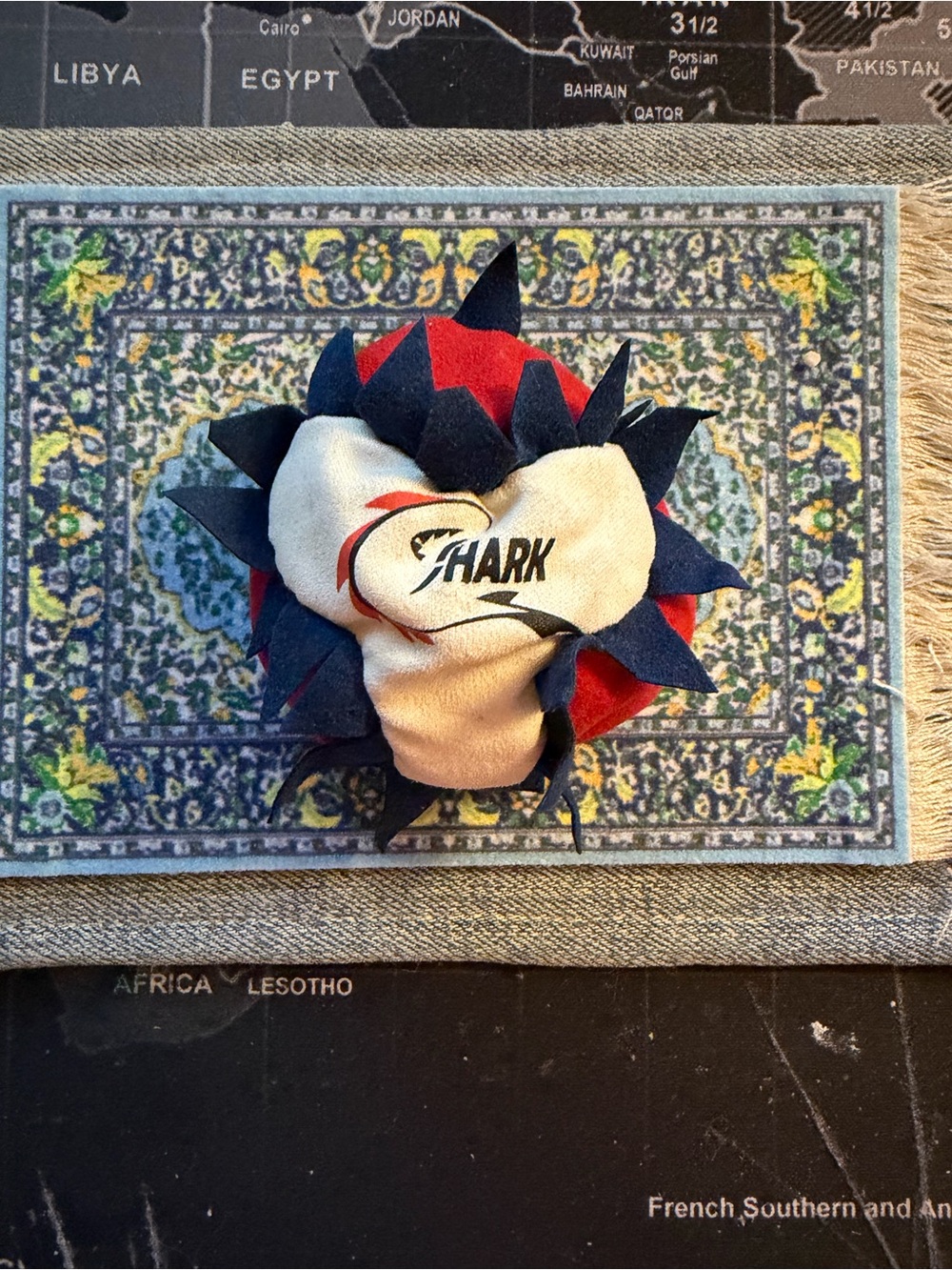 Shark Branded Red, Navy & White Plush Pet Toy